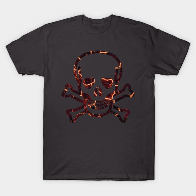 evil skull fire T-Shirt by Danksthetic